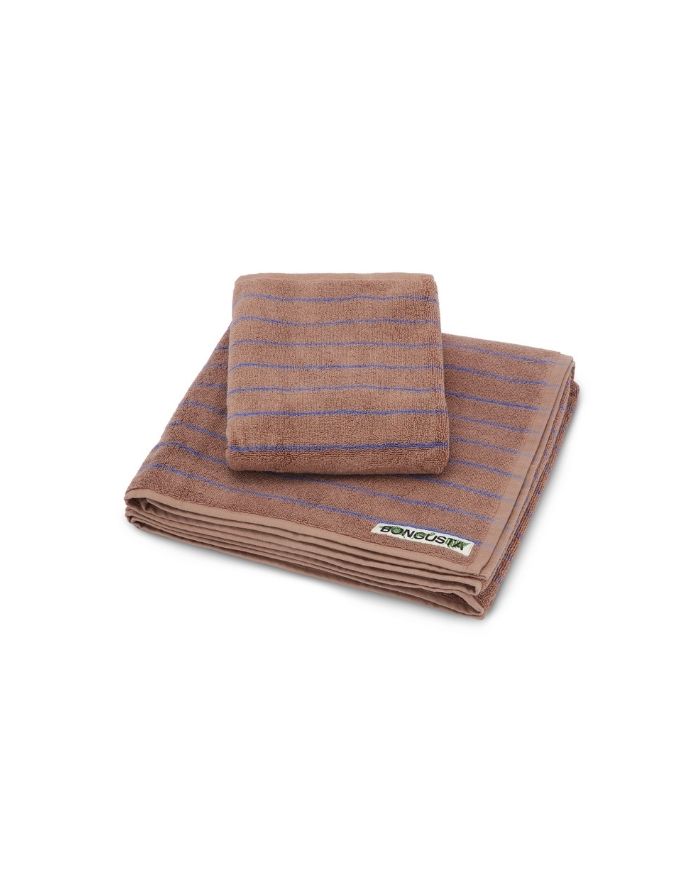 Badehandtuch 70x140cm I Camel/Ultramarin