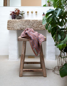Badehandtuch 70x140cm I Camel/Ultramarin