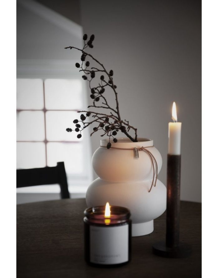 Vase Steingut Curved ø12cm I Beige