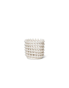 Aufbewahrung Ceramic Basket Small I Off-White