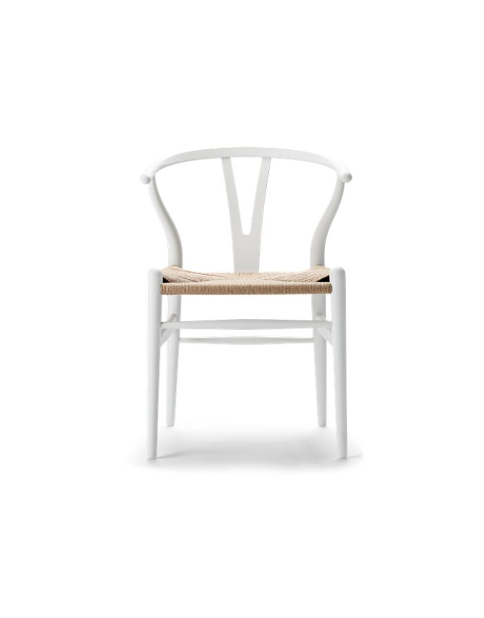 Stuhl CH24 Wishbone Chair I Buche Soft White geölt / Geflecht natur