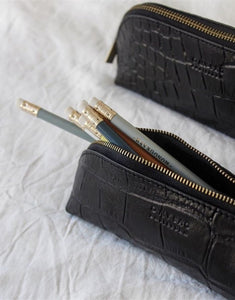 Pencil Case Large I Black Croco