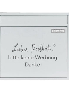 Sticker Briefkasten 'Bitte Keine Werbung' Schwarz