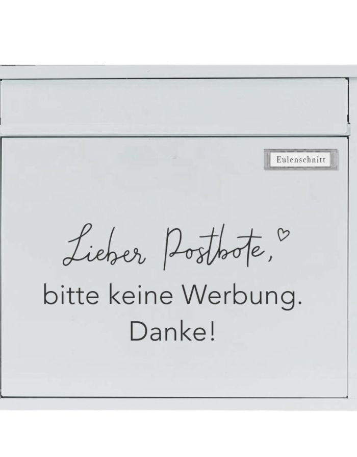 Sticker Briefkasten 'Bitte Keine Werbung' Schwarz