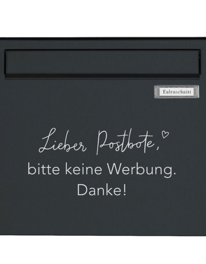Sticker Briefkasten 'Bitte Keine Werbung' Weiß
