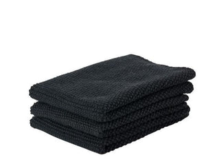 Reinigungstuch-Set aus Baumwolle 3tlg. I Schwarz
