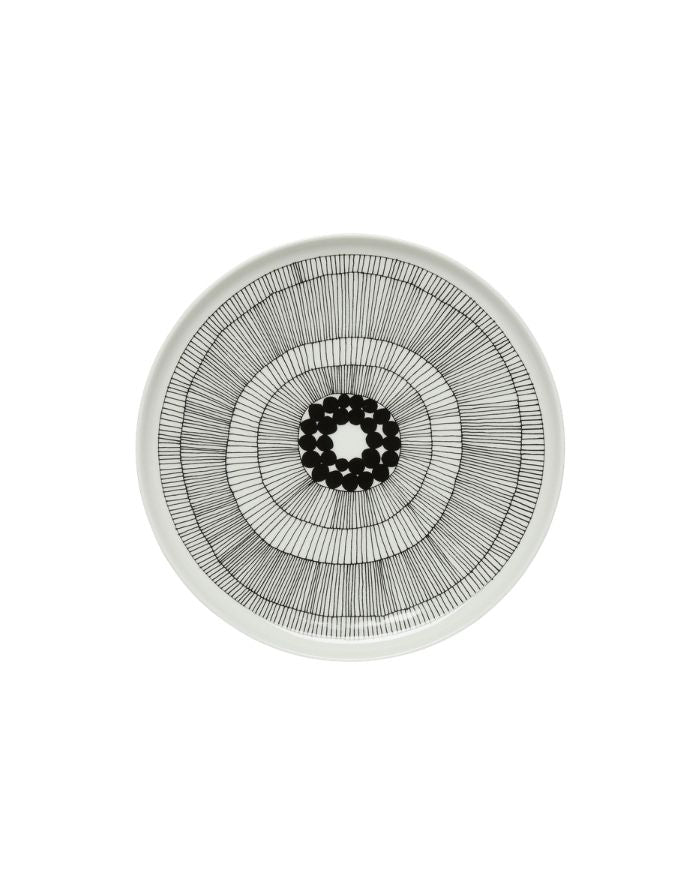 Teller Oiva/Siirtolapuutarha ø25cm I Schwarz/Weiß