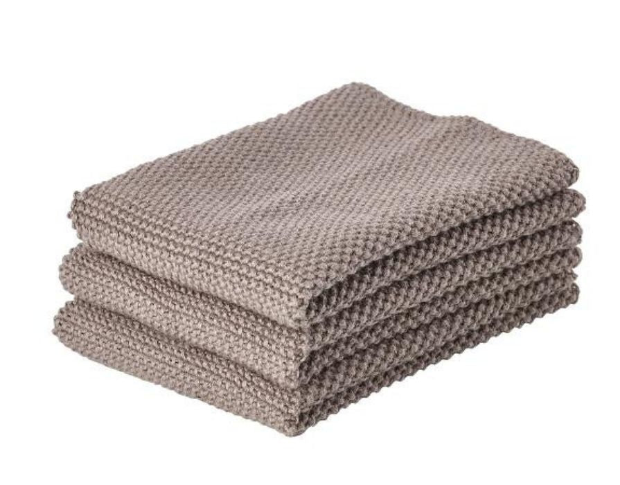Reinigungstuch-Set aus Baumwolle 3tlg. I Taupe Brown