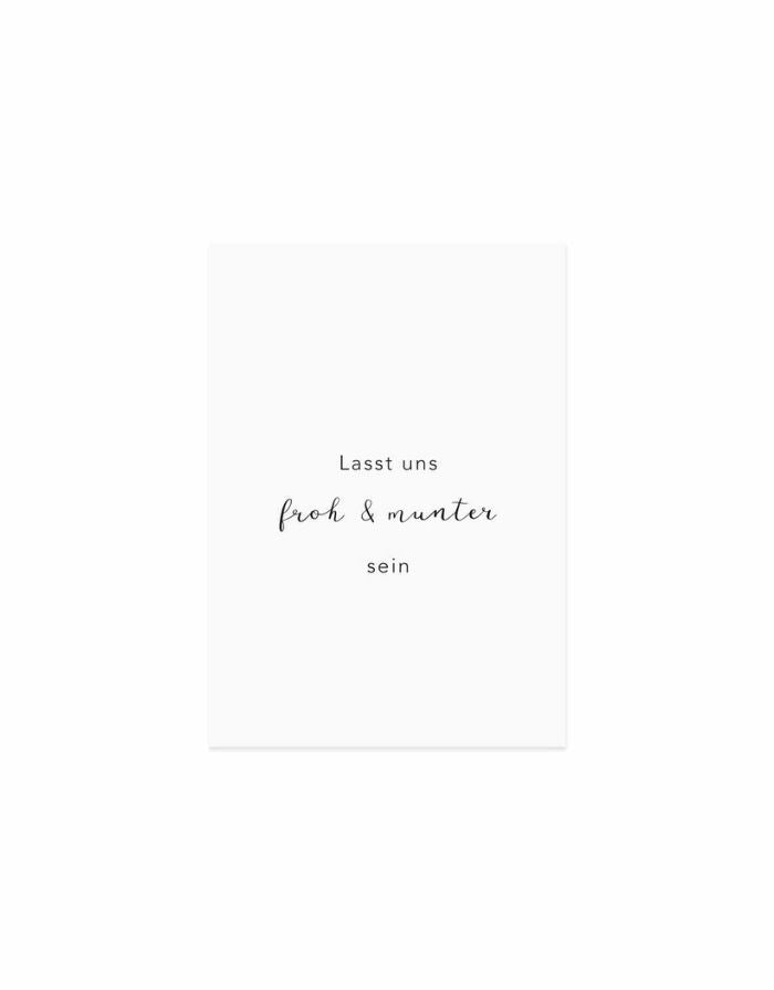 Postkarte 'Lasst uns froh & munter sein'