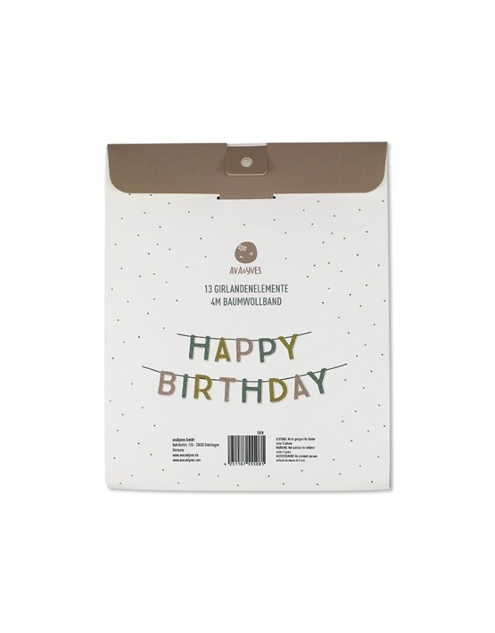 Girlande I Happy Birthday pastell