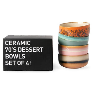 Keramikschüssel 70'er 4er-Set I Dessert Bowls