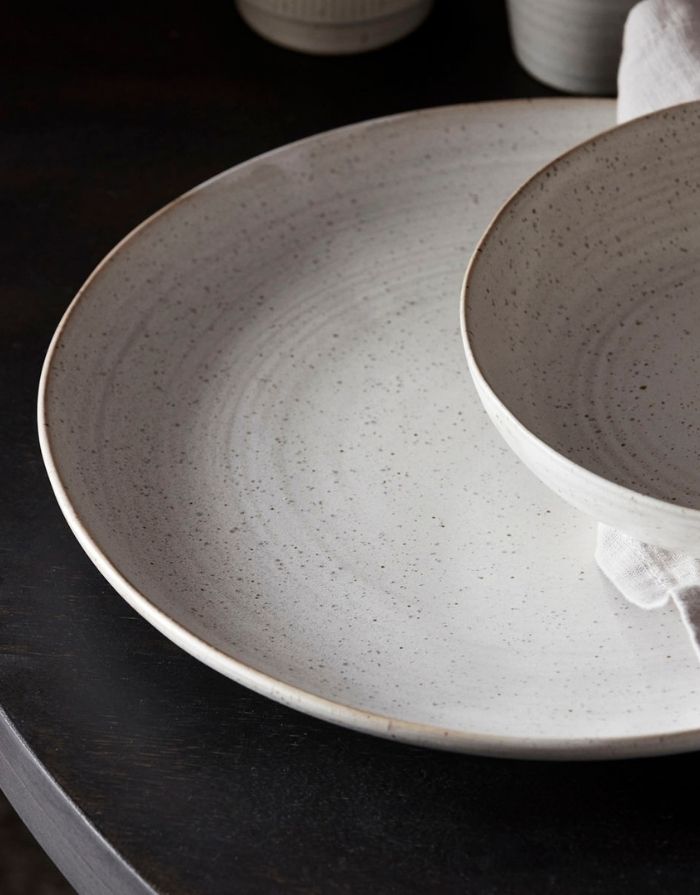Teller Pion ø 28,5cm I Grau/Weiß