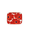 Platte Oiva/Unikko 15x12cm I Rot/Weiß
